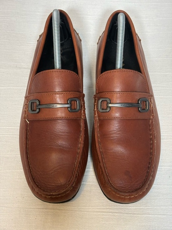 Coach Mott Varsity Leather Drive Loafers Slip On Shoes-Saddle Brown-Men Size 9D main image 9